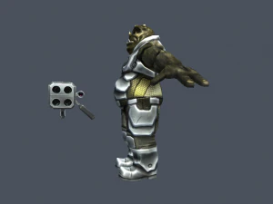 alien war fps boss character rigged 48 animations 3D Model
