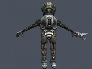 alien bountey hunter war fps character rigged 49 animations Modelo 3D