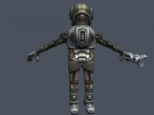 alien bountey hunter war fps character rigged 49 animations 3D Model