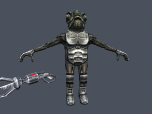alien bountey hunter war fps character rigged 49 animations Modelo 3D