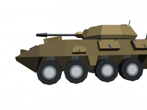 tank cartoon toon militar low poly 3d war coffee 3D Model