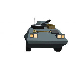 tank cartoon toon militar low poly 3d war gray 3D Model