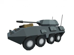 tank cartoon toon militar low poly 3d war gray 3D Model