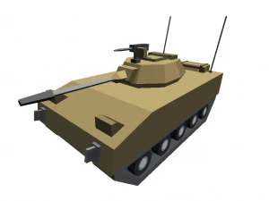 tanque desenho animado toon militar low poly 3d guerra t-90 caf&eacute; Modelo 3D