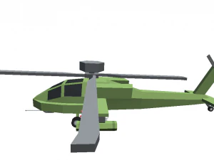 helicopter cartoon toon militar low poly 3d war f31 green 3D Model