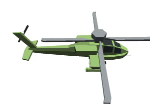 helicopter cartoon toon militar low poly 3d war f31 green 3D Model
