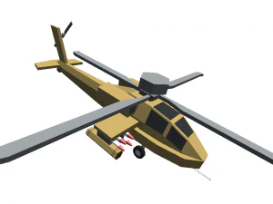 helicopter cartoon toon militar low poly 3d war f31 gcofee 3D Model