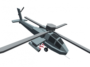 helicopter cartoon toon militar low poly 3d war f31 gray Modello 3D
