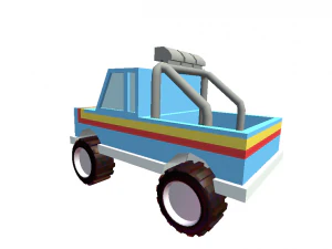 car vehicle cartoon toon for games 3D Model