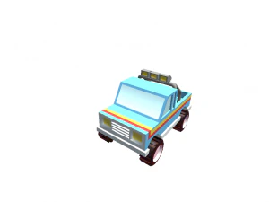 car vehicle cartoon toon for games 3D Model