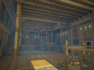 Biblioteca da Casa Medieval - design de interiores e exteriores Low-poly Modelo 3D