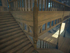 Biblioteca da Casa Medieval - design de interiores e exteriores Low-poly Modelo 3D