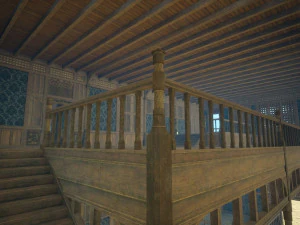 Biblioteca da Casa Medieval - design de interiores e exteriores Low-poly Modelo 3D