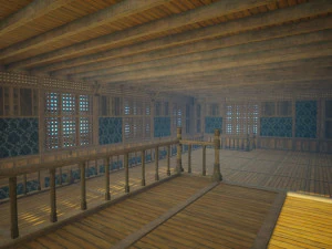 Biblioteca da Casa Medieval - design de interiores e exteriores Low-poly Modelo 3D