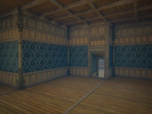 Biblioteca da Casa Medieval - design de interiores e exteriores Low-poly Modelo 3D