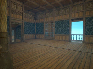 Biblioteca da Casa Medieval - design de interiores e exteriores Low-poly Modelo 3D