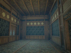 Biblioteca da Casa Medieval - design de interiores e exteriores Low-poly Modelo 3D