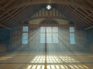 Biblioteca da Casa Medieval - design de interiores e exteriores Low-poly Modelo 3D