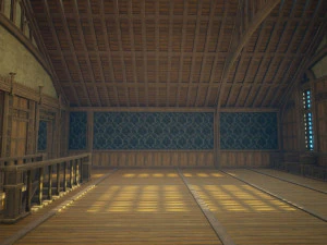 Biblioteca da Casa Medieval - design de interiores e exteriores Low-poly Modelo 3D