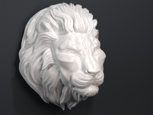 lion head sculpture 3D-Druckmodell