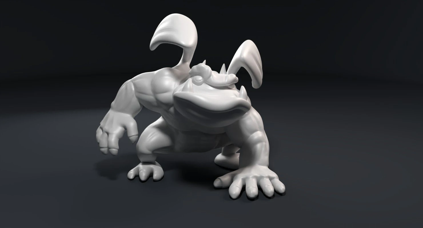 funny athletic gargoyle 3D Print Model .c4d .max .obj .3ds .fbx .stl .blend 