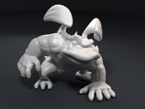 funny athletic gargoyle 3D 打印模型