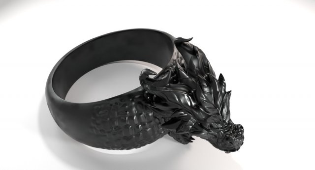 dragon ring 3D 打印模型 .c4d .max .obj .3ds .fbx .stl .blend 