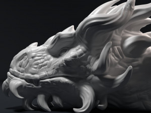 dragon head sculpture 3D 打印模型