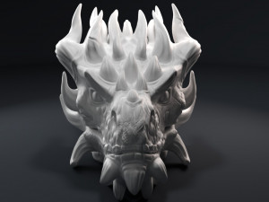 dragon head sculpture 3D 打印模型