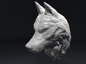 wolf head sculpture 3D Print Model