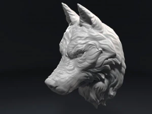 sculpture t&ecirc;te de loup Modèles 3D en vedette