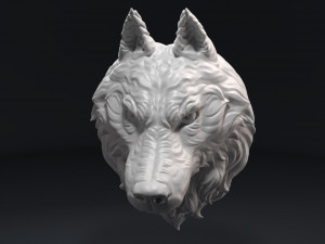 wolf head sculpture 3D 打印模型