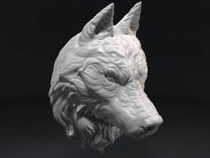 wolf head sculpture 3D 打印模型