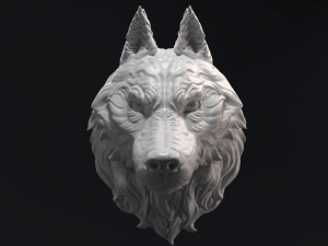 wolf head sculpture 3D 打印模型