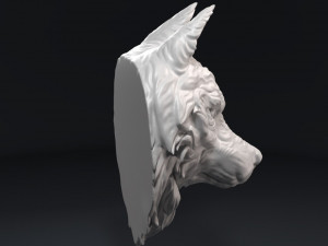 wolf head sculpture 3D 打印模型