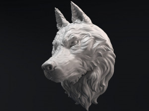 wolf head sculpture 3D 打印模型