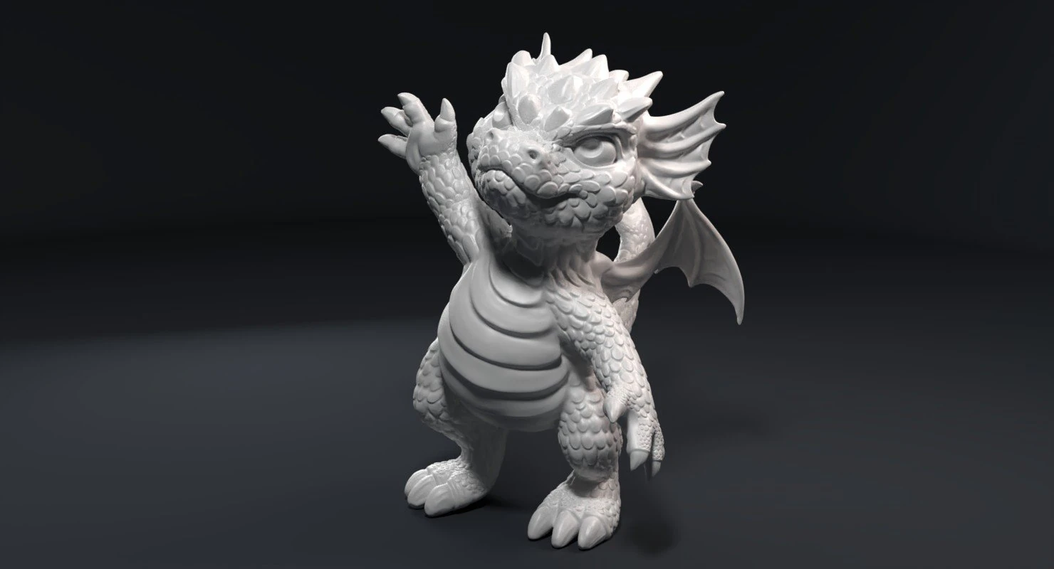kid dragon figurine 3D Print Model .c4d .max .obj .3ds .fbx .stl .blend 
