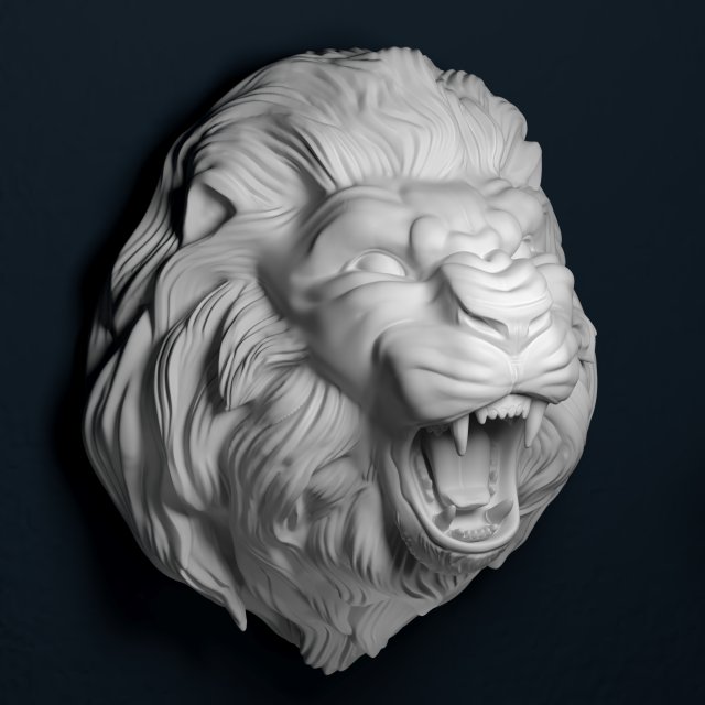 growling lion 3D 打印模型 .c4d .max .obj .3ds .fbx .stl .blend