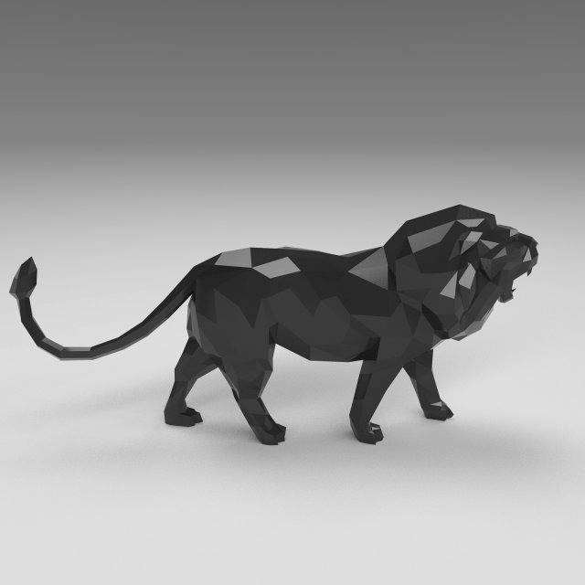 low poly cartoon lion Modelo de Impressão 3D .c4d .max .obj .3ds .fbx .stl .blend 