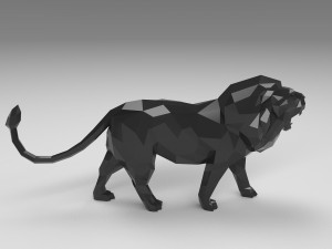 low poly cartoon lion 3D Print Model