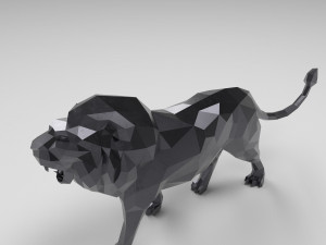 low poly cartoon lion Modelo de Impressão 3D