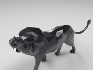 low poly cartoon lion 3D Print Model