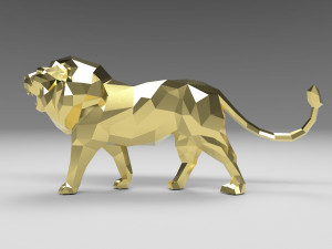 low poly cartoon lion Modelo de Impressão 3D