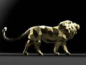 low poly cartoon lion 3D Print Model