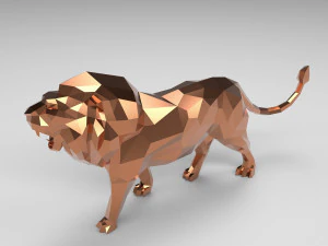 low poly cartoon lion 3D Print Model
