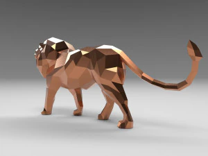 low poly cartoon lion 3D Print Model