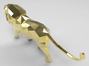 low poly cartoon lion 3D Print Model
