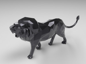low poly cartoon lion Modelo de Impressão 3D