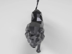 low poly cartoon lion 3D Print Model