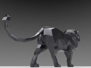 low poly cartoon lion 3D Print Model